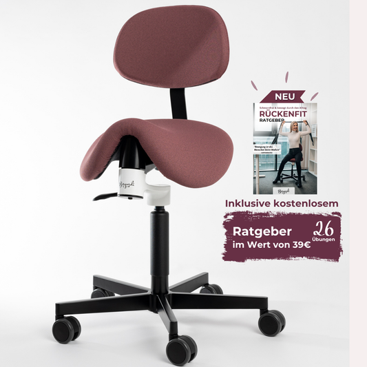 Sattelstuhl Bergardi mit Lehne Stoff violett