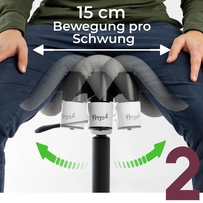 Bergardi Aurelia im Büroumfeld mit beweglicher Sitzfläche dank Smart Moving Technologie