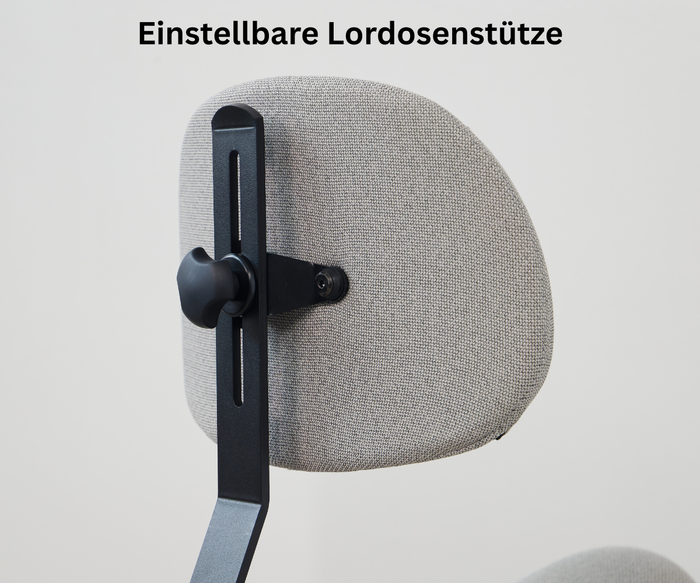 Einstellbare Lordosenstütze für rückenfreundliches Sitzen